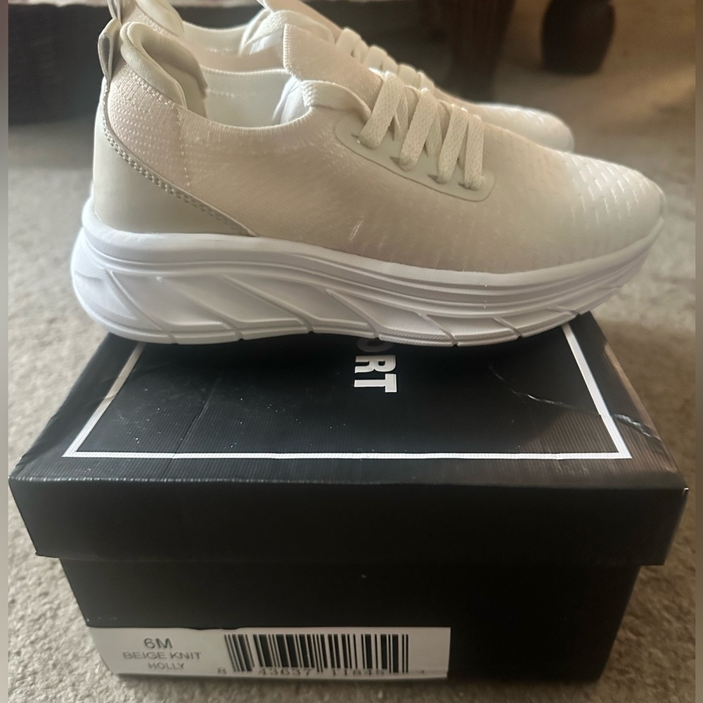 J/Slides Beige Knit “Holly” Shoes size 6 M NIB